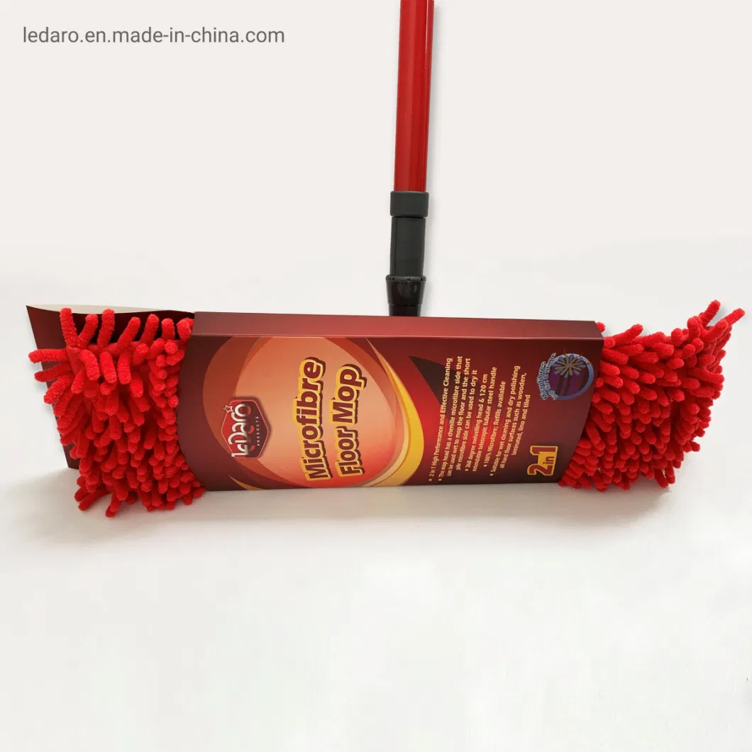 Customized Color Wholesales Flat Mop with Microfiber Washable Refill Metal Telescopic Handle for Home Office Cleaning