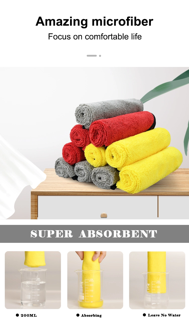 Microfiber Towel Microfiber Cleaning Cloth Shop Towel Wiping Rags Car Wash Cloth