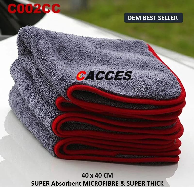 Microfibre Cleaning Cloth 3 Pack for Car,Motorcycle,Bike,Boat,Ship,Train,Plane,Household Drying,Detailing,Polishing,Cleaning,Wash, Anthracite Super Soft Thick