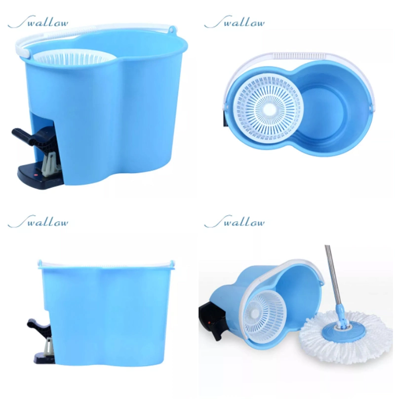 360 Degree Rotating Blue 550 Ml Magic Mop with 2 Microfibre Mop Heads Online - Swallow Mops &amp; Brooms