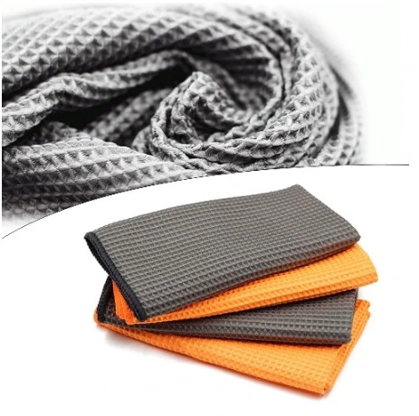 40X40cm 400GSM Quick Drying Home Kitchen Glass Cleaning 100% Microfiber Pineapple Polishing Drying Microfiber Waffle Weave Cloth