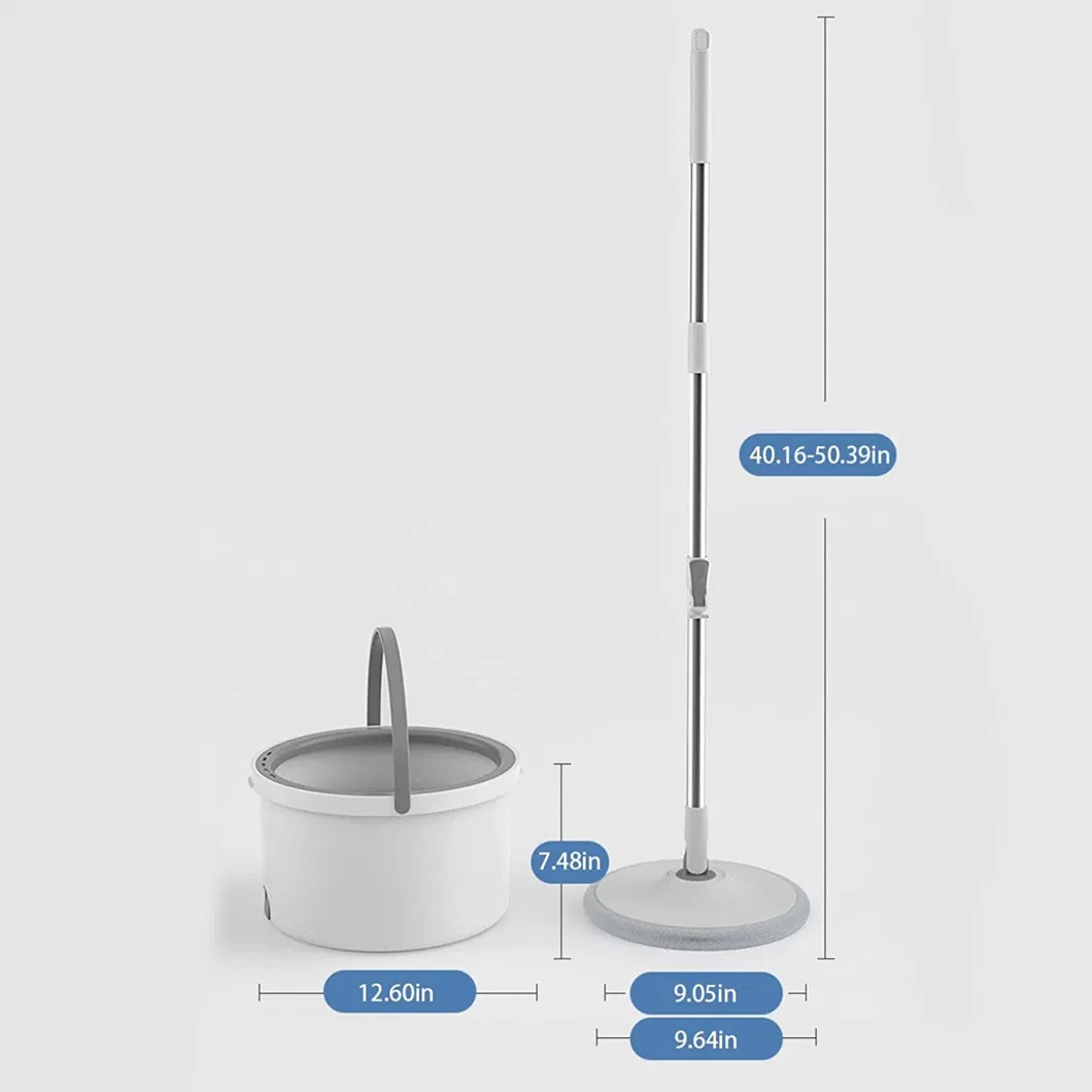 Mop and Bucket Set, Spin Stainless Steel Mop with Washable Microfiber Mop Pad, Support Self Separation Sewage