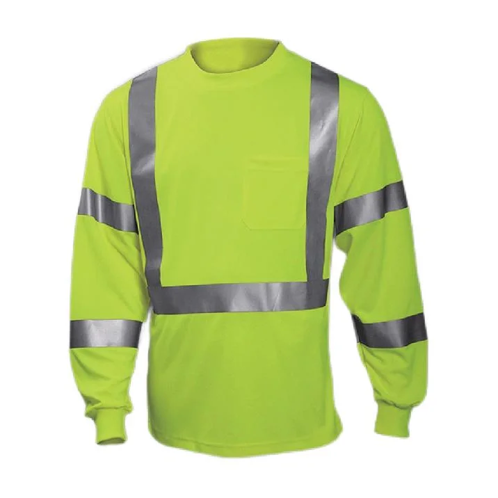 En 471 High Visible Reflective Long Sleeves T Shirt 100% Pure Polyester Hi Vis Clothing