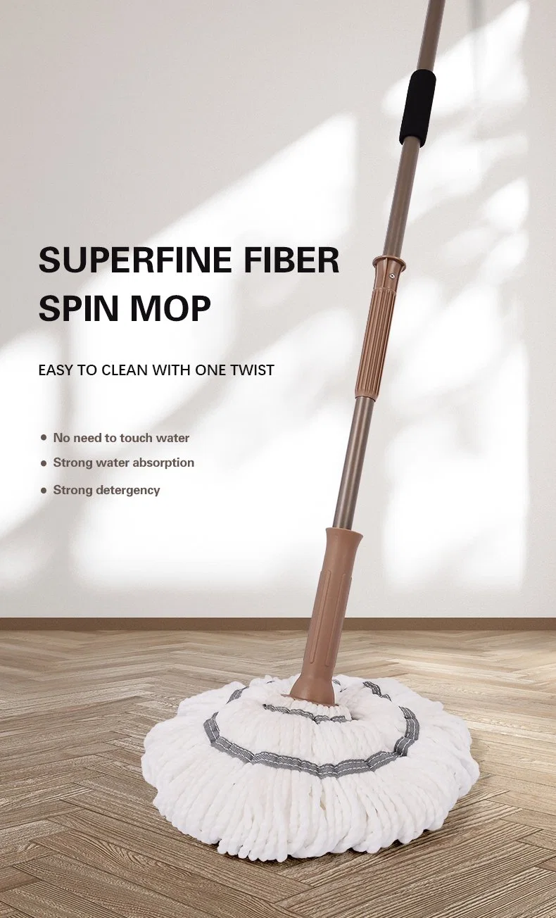 Microfiber Squeeze Water Flat Floor Slipper Mops Retractable 360 Cleaning Twist Mop