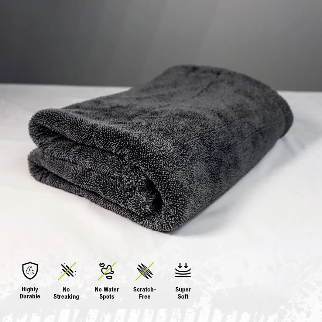 No Streaks Car Drying Towel Lint Free Premium 1200 GSM Microfiber Cleaning Towel