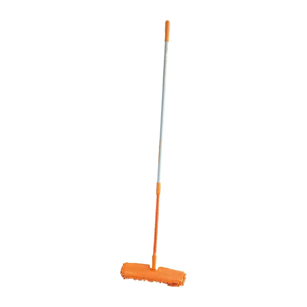 Micorfiber Chenille Mop Bend Handle Flat Mop Telescopic Handle Double Face Mop Head