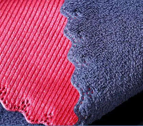 30*30cm Double-Sided Coral Fleece Microfiber Cleaning Cloth Glass Towel