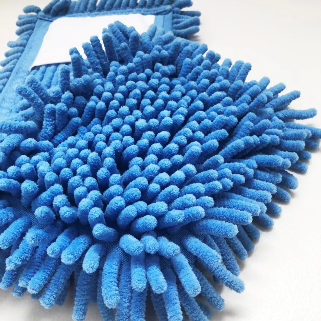 Wholesales Price Flat Mop Head Replacement Clean Washable Cloth Pad Forchenille Mop Refill with Polyester Matrial for All Floor Cleaning