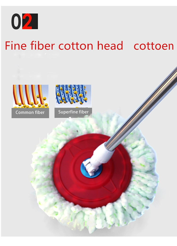 Stainless Steel Stretchable Handle Wet Dry Floor Cleaning 360 Microfiber Magic Rotation Twist Mop with Bucket