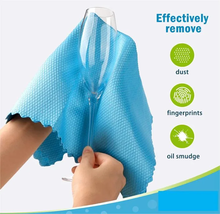 250GSM 30*30cm Fish Scale Microfiber Cleaning Cloth Kitchen Glass Towels