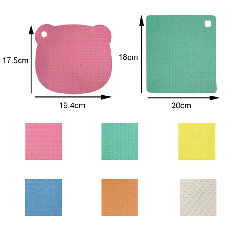 Swedish Cellulose Dish Cloth Raw Clothes Kitchen Cleaning Sponge Cloth