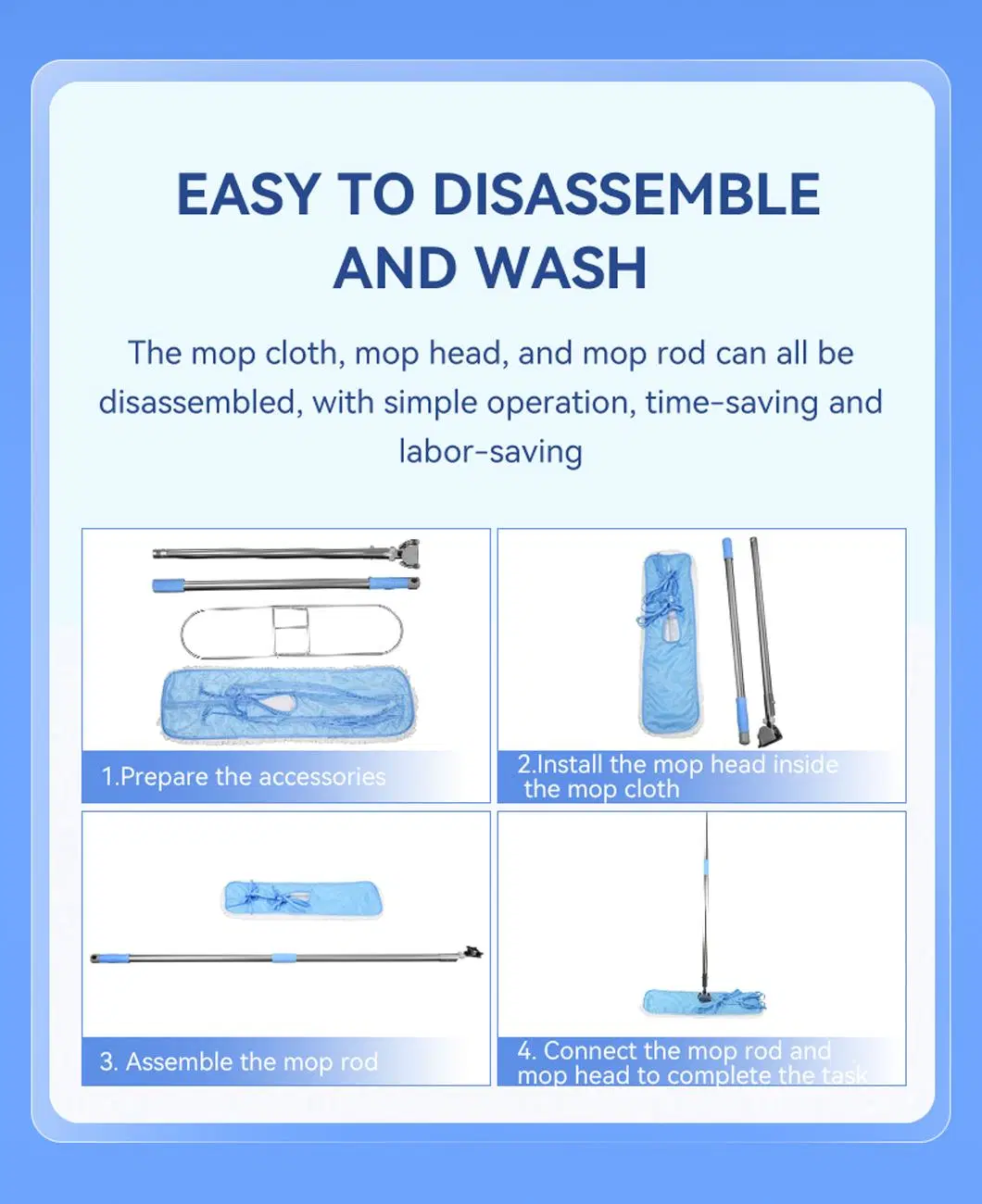 Adjustable Length High Performance ESD Anti Static Cleanroom Mop