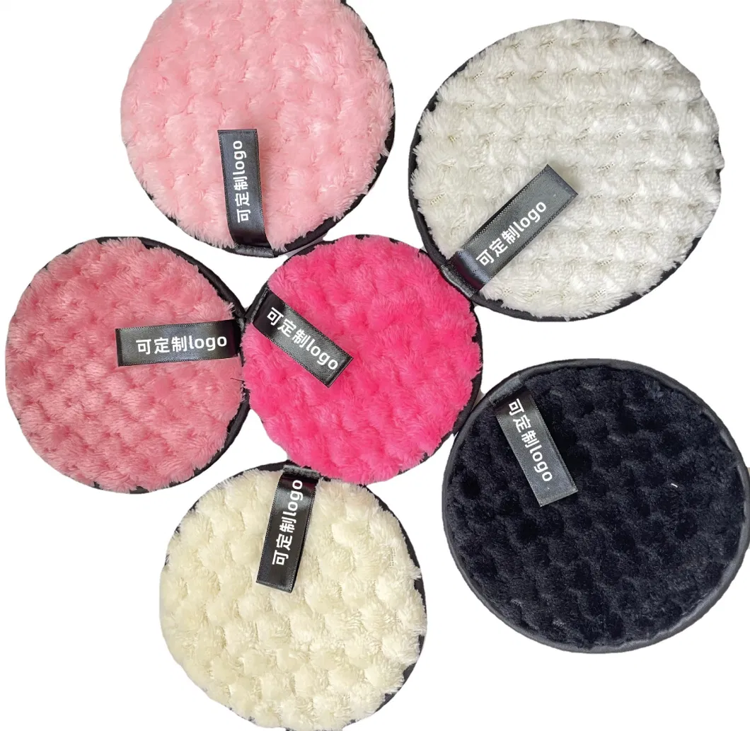 OEM Brand Reusable Microfiber Makeup Removal Pad Sponge Facial Cleaning Washable Pads