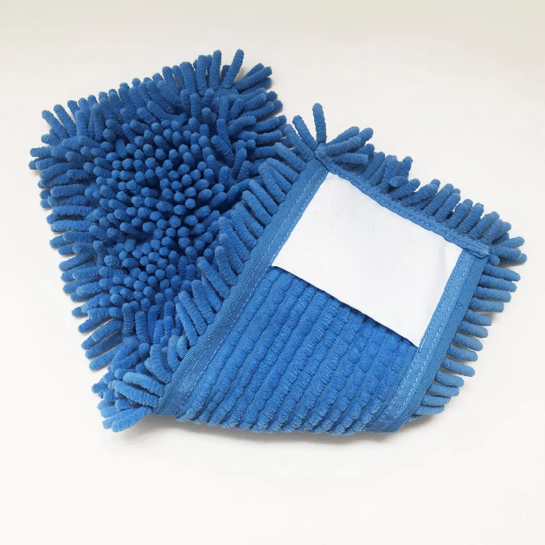 Wholesales Price Flat Mop Head Replacement Clean Washable Cloth Pad Forchenille Mop Refill with Polyester Matrial for All Floor Cleaning