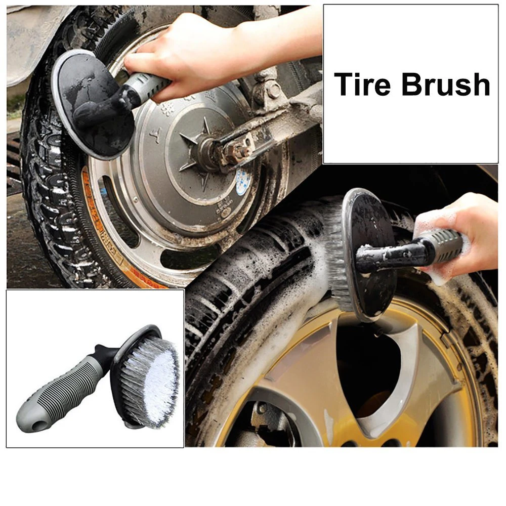 Car Brush with Non-Slip Grip Handle Car Wheel Tire Curve Cleaning Tool Bl13049