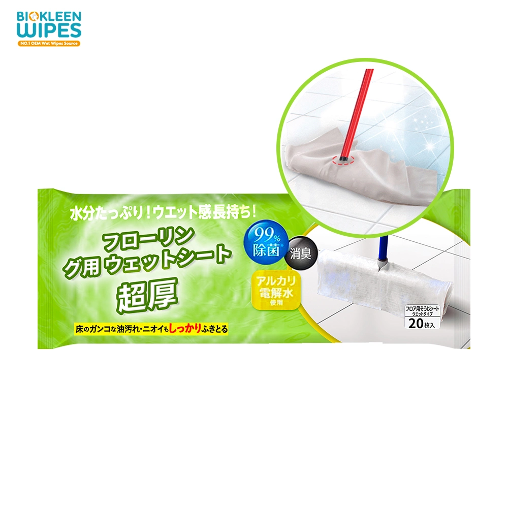 Biokleen Private Label Custom Extra Big 10CT pH Balanced Household Floor Wet Mop Wet Floor Wipes