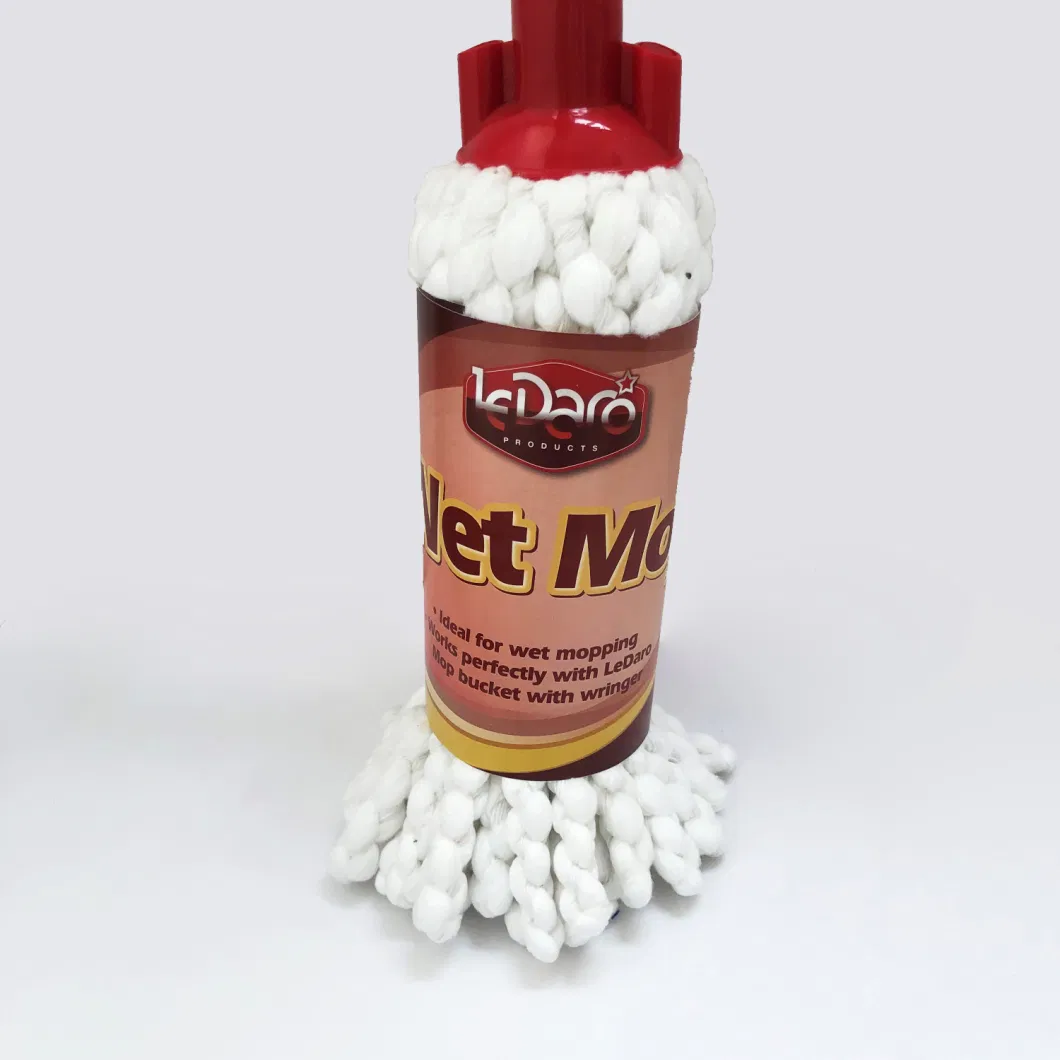 Fatory Price Customized Color Cotton and Microfibre Mop140 Grams in 60% Cotton Yarn 40% Polyester Mixed Yarn for Cleaning All Floor