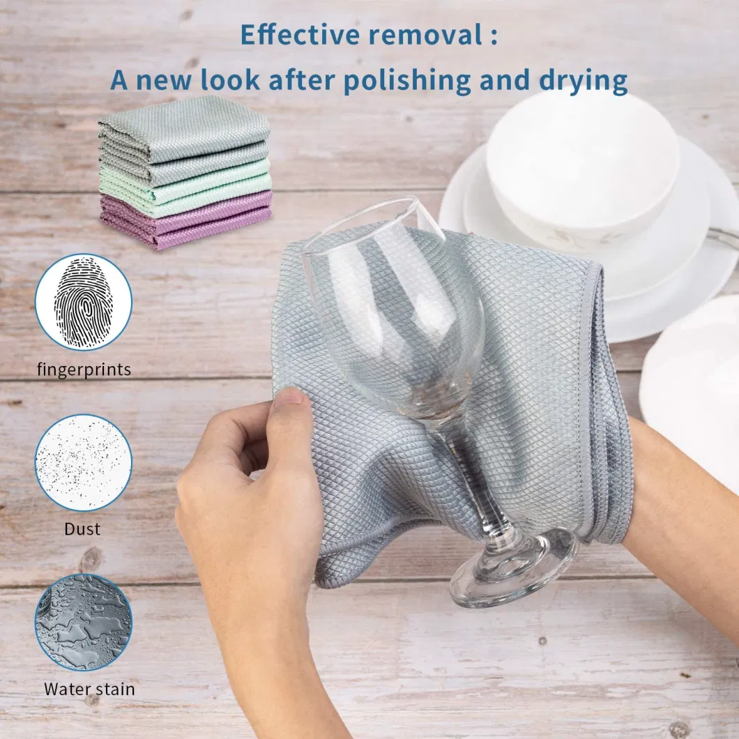 Kitchen Dishcloth Nanoscale Glass Towel Streak Free Miracle Window Mirror Cleaning Cloth