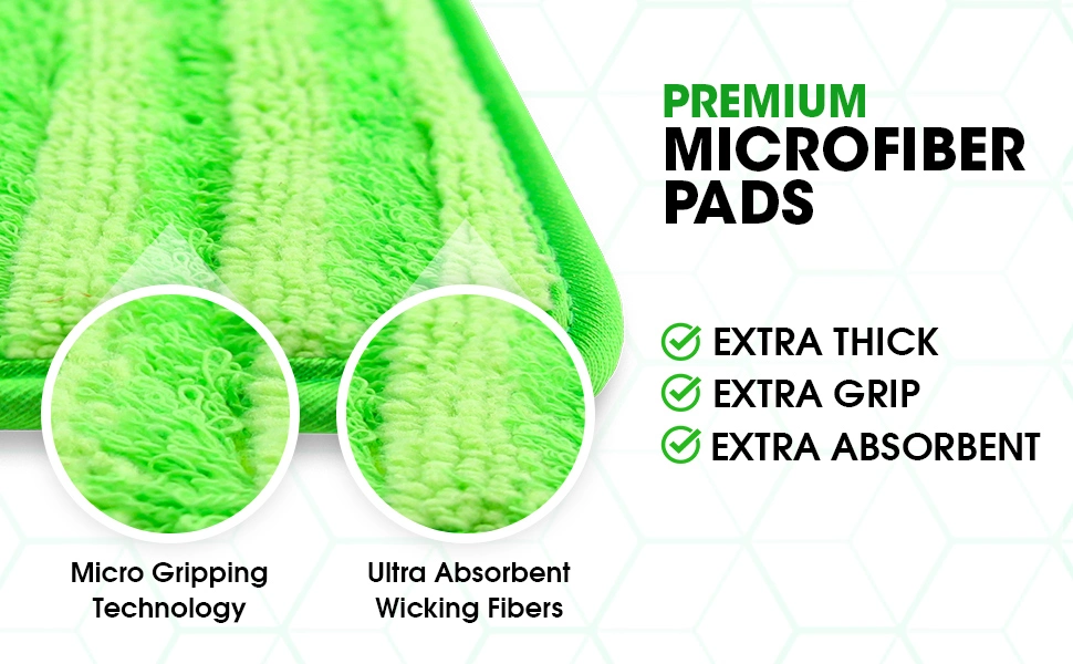 Microfiber Mop Pads Compatible with Swi-Ffer Sweeper Mops, 4PCS Sweeper Mops