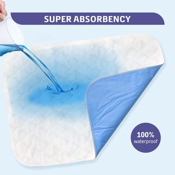 Ultra Soft 4-Layer Washable and Reusable Incontinence Bed Pad - Waterproof Bed Pads, 18&quot;X24&quot; (3 Pack)