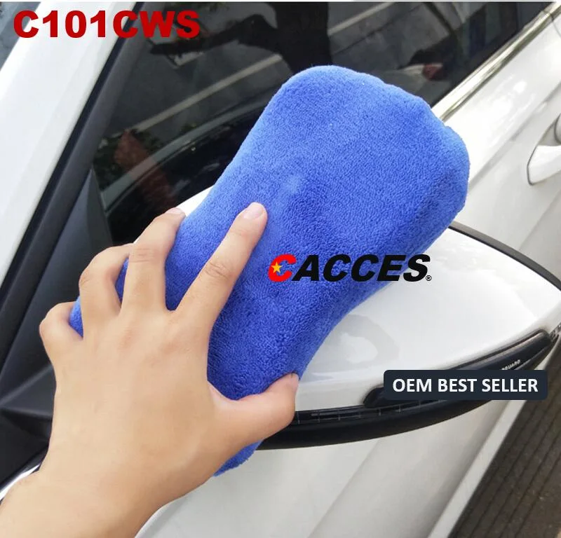 Cacces Car Care Cleaning Tool Auto Washing Kit Microfibre Applicator Pad, Wash Sponge, Microfiber Mitt, Car Cloth, Polish Pad, Wax Applicator, Foam Pad C101cws