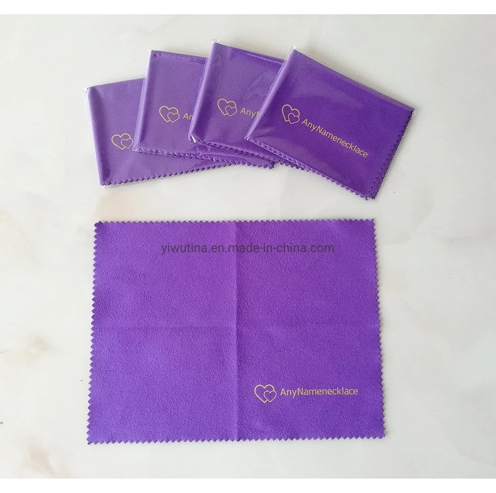 Hot Stamping Purple Microfiber Glass Cloths and Watch Cleaning Cloth