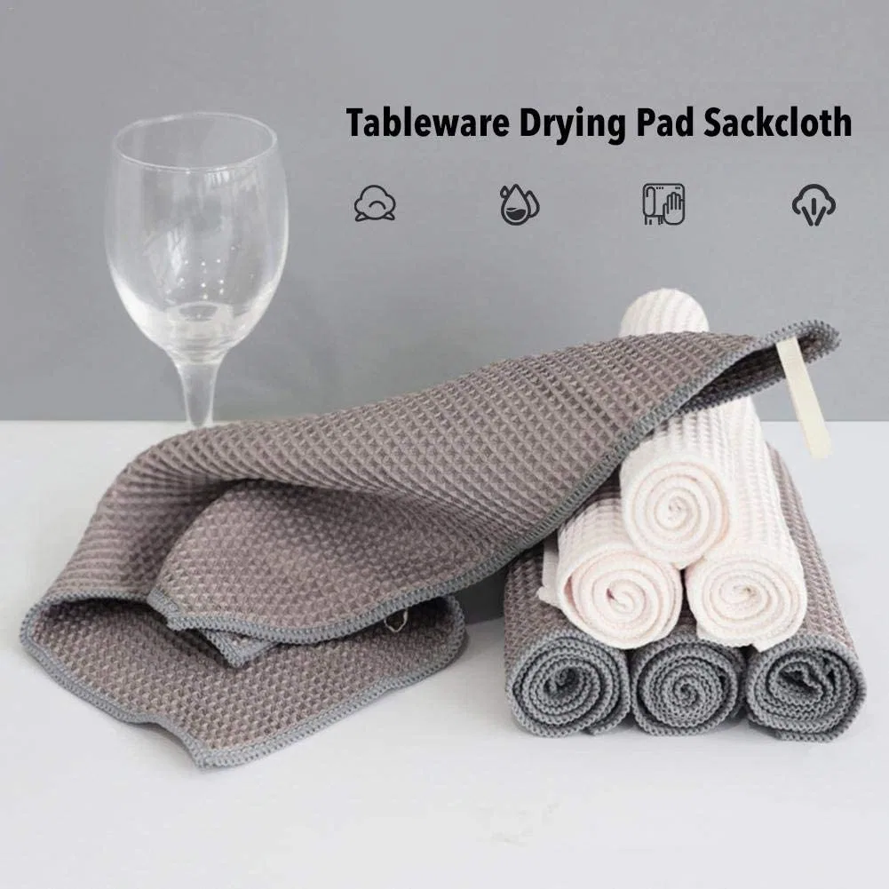 Microfiber Waffle Weave Cleaning Cloth for Wine Cup Glass Window