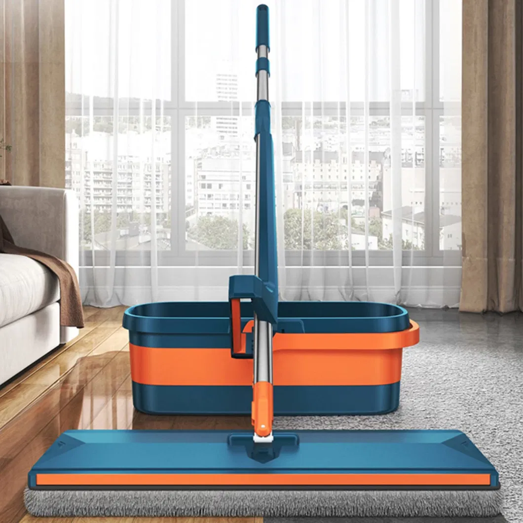 Hand Free Mops for Floor Cleaning, Hand Washing Free Mop, Hands-Free Microfiber Flat Mop, Automatic Wringing, 360 Degree Lazy Hands-Free Mop