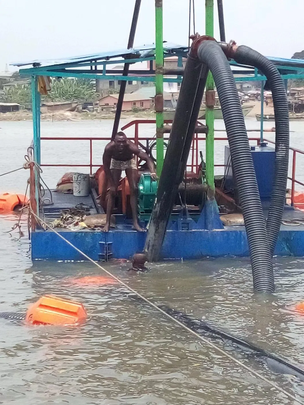 Jet Sand Dredging Platform with Diesel Engine Sand Pump Set with Sand Dredging Hose and Pipeline