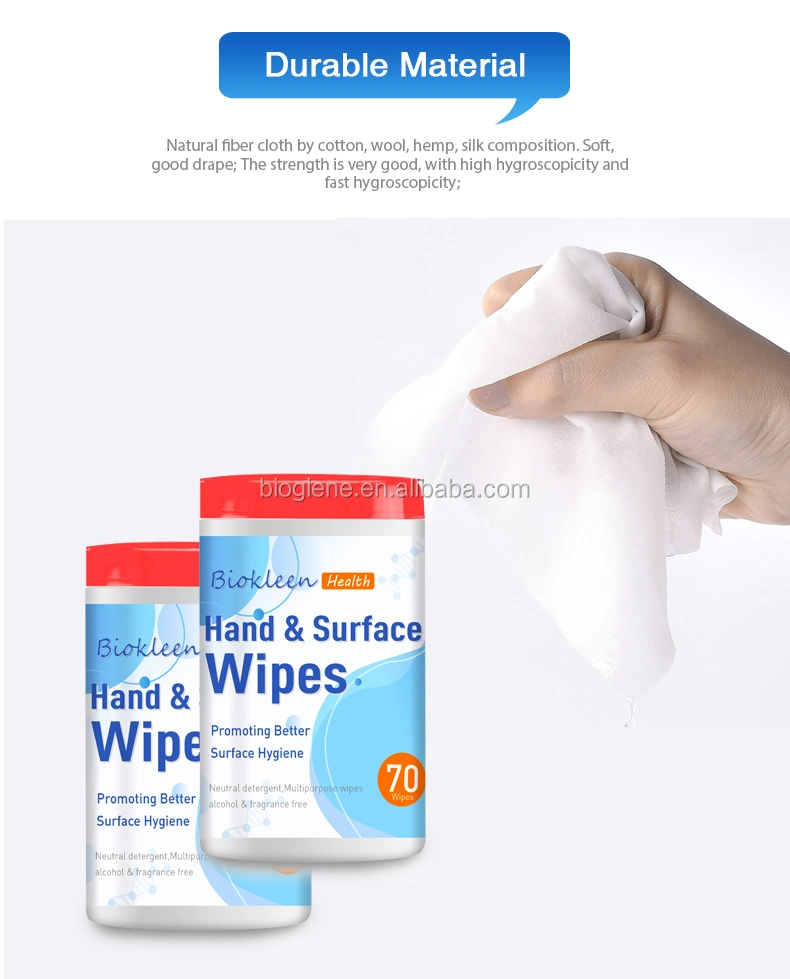 Biokleen OEM 60 Wipes Antibacterial Hand Body Sanitizing Large Bathing Wipes Disposable Antiseptic Adult Sponge Bath Cleansing Wipes