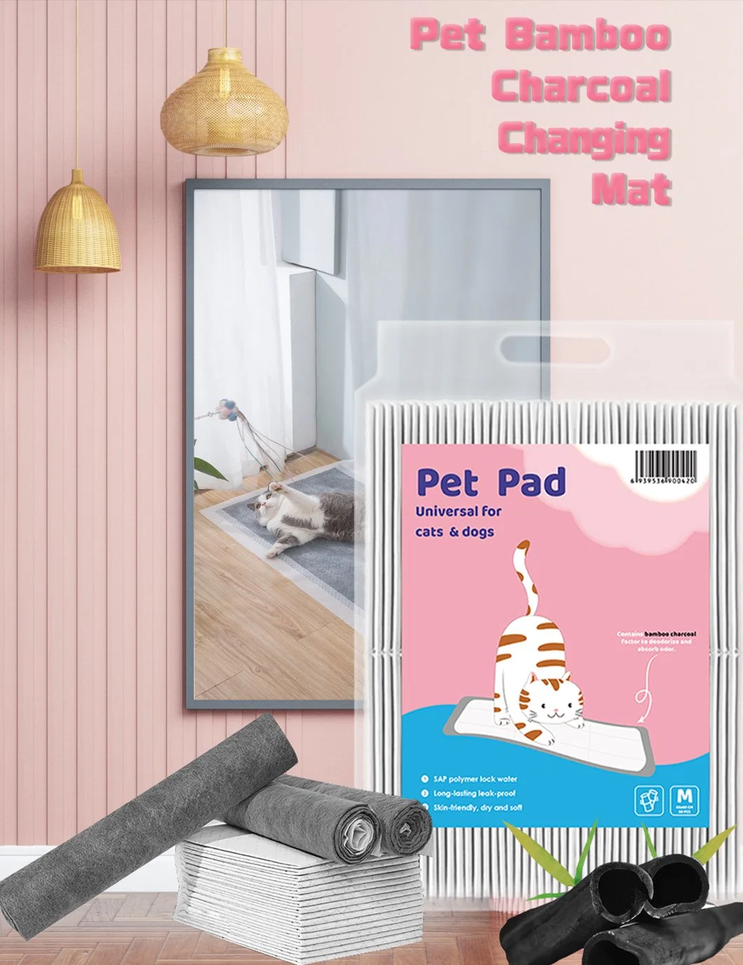Pet Training Pads Disposable Pad Customized Size and Deodorization Diaper Cleaning Care Pet Pad