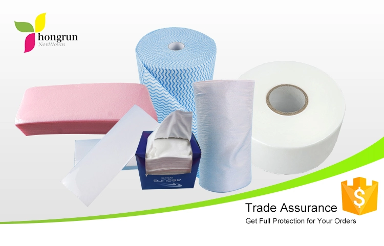 Blue Pink Grey Polyester and Viscose Disposable Nonwoven Cleaning Cloth Rolls for Kitchen and Home