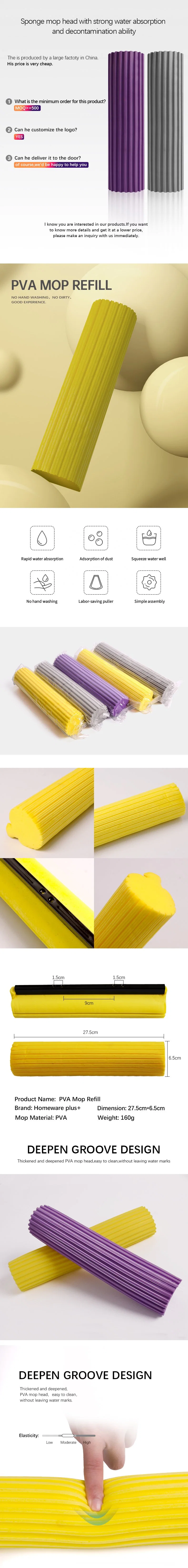 Factory Biodegradable High Quality Super Absorbent PVA Mop Sponge Head