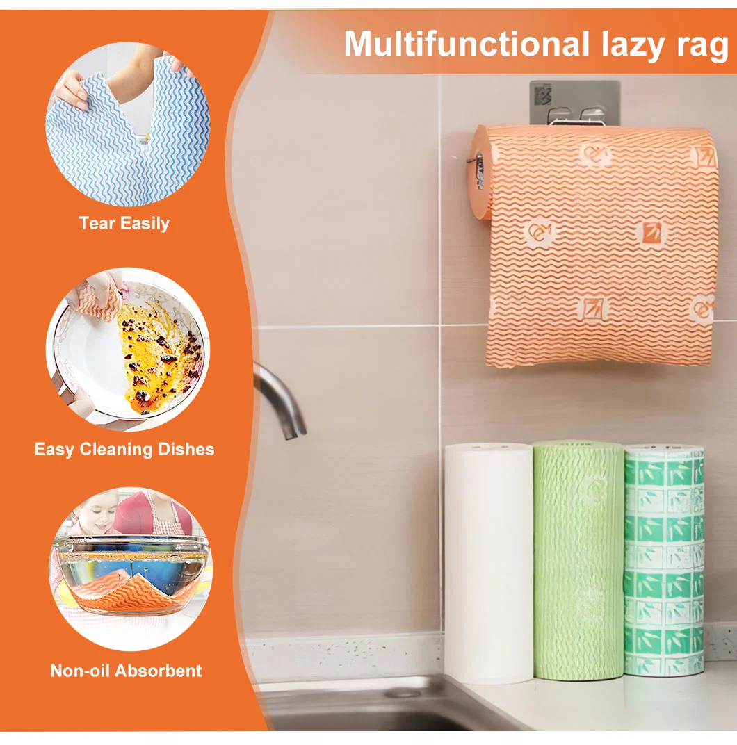 Environmentally Friendly Household Ordinary Disposable Non-Woven Kitchen Cleaning Plain Lazy Rag