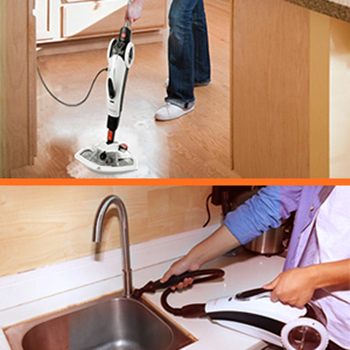 1400W Steam Mop, Steam Cleaner Multifunction Floor Steamer and Hand-Held Steam Floor Mop Portable Electric Scrubber