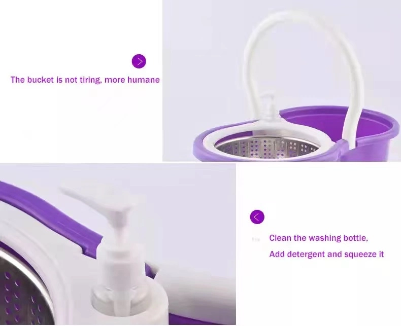 Detachable Centrifugal Rotating Magic Mop 360 Microfiber Cleaning Tornado Mop Bucket with Stainless Steel Wringer
