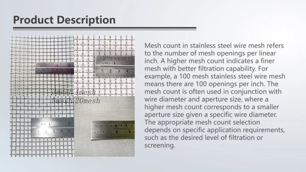 304/316 Ss Steel Wire Meshes Filter Screen 20/40/60 80/100/150/200/300/400 Micron Filter Cloth