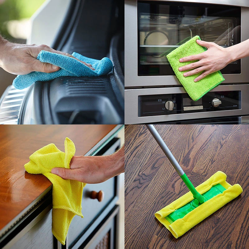 Superior 80 Polyester 20 Polyamide Microfibre Car Wash Drying Cloth Dish Kitchen Cleaning Rag Microfiber Towel