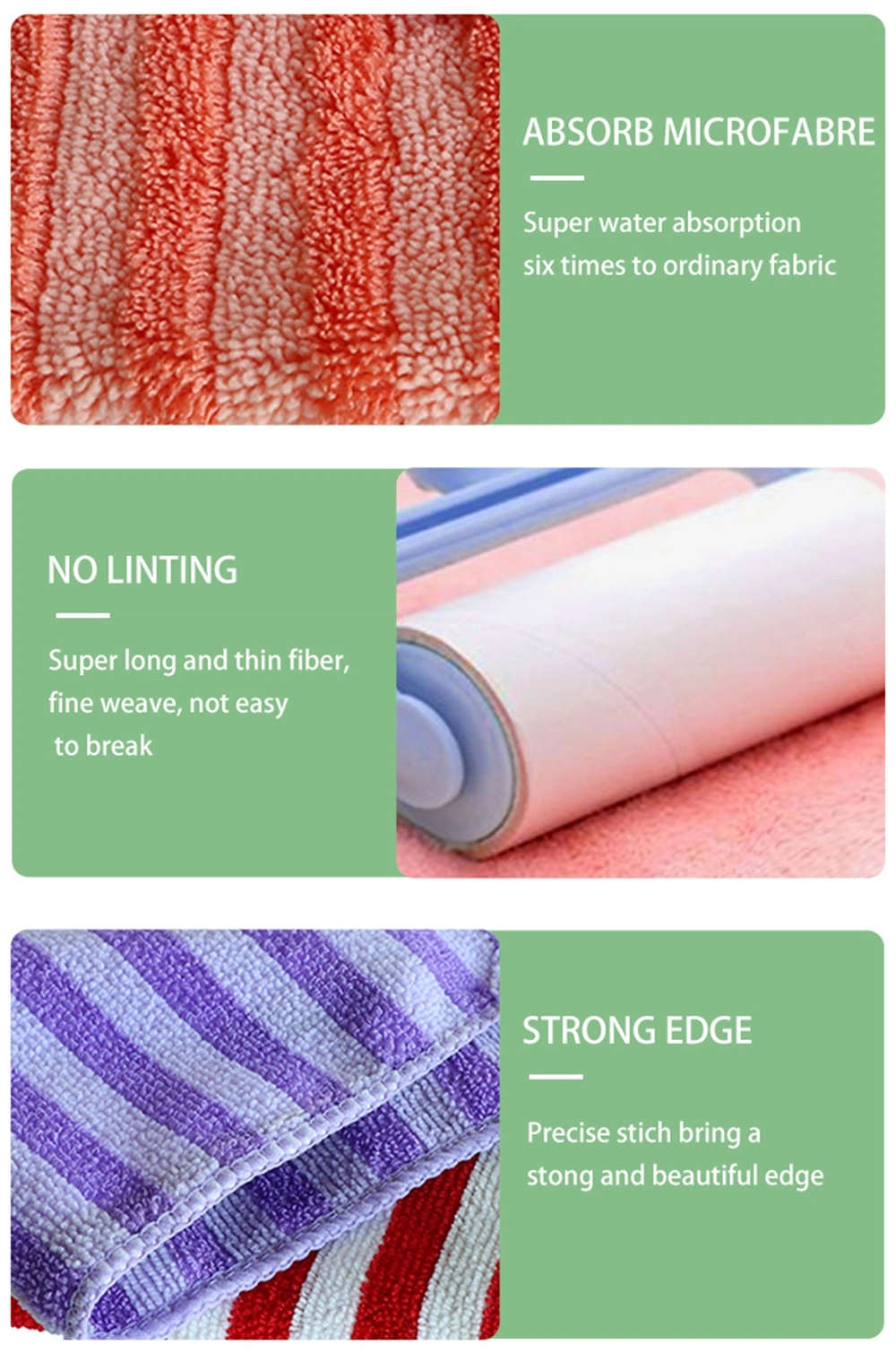 Stripe Car Cloth of Microfiber Nanoscale Cleaning Cloth for Home and Car Cleaning Cloth Microfiber Absorbent Magic Cleaning Cloth