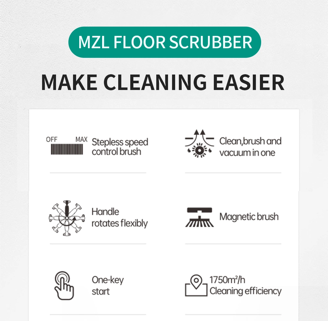 Intelligent Mini Mop Floor Scrubber Fault Reminder Function for Self-Use and Commercial