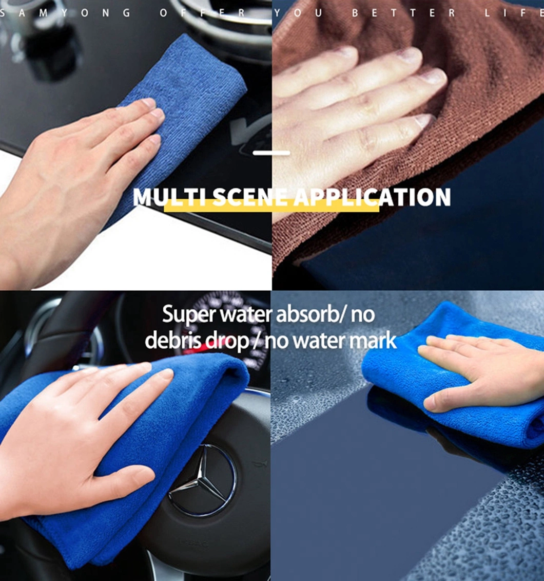All Purpose Pack 10 Microfiber Cloths Rags Window Glass Towel Custom Cleaning Cloth Lint Free Kitchen Cloth