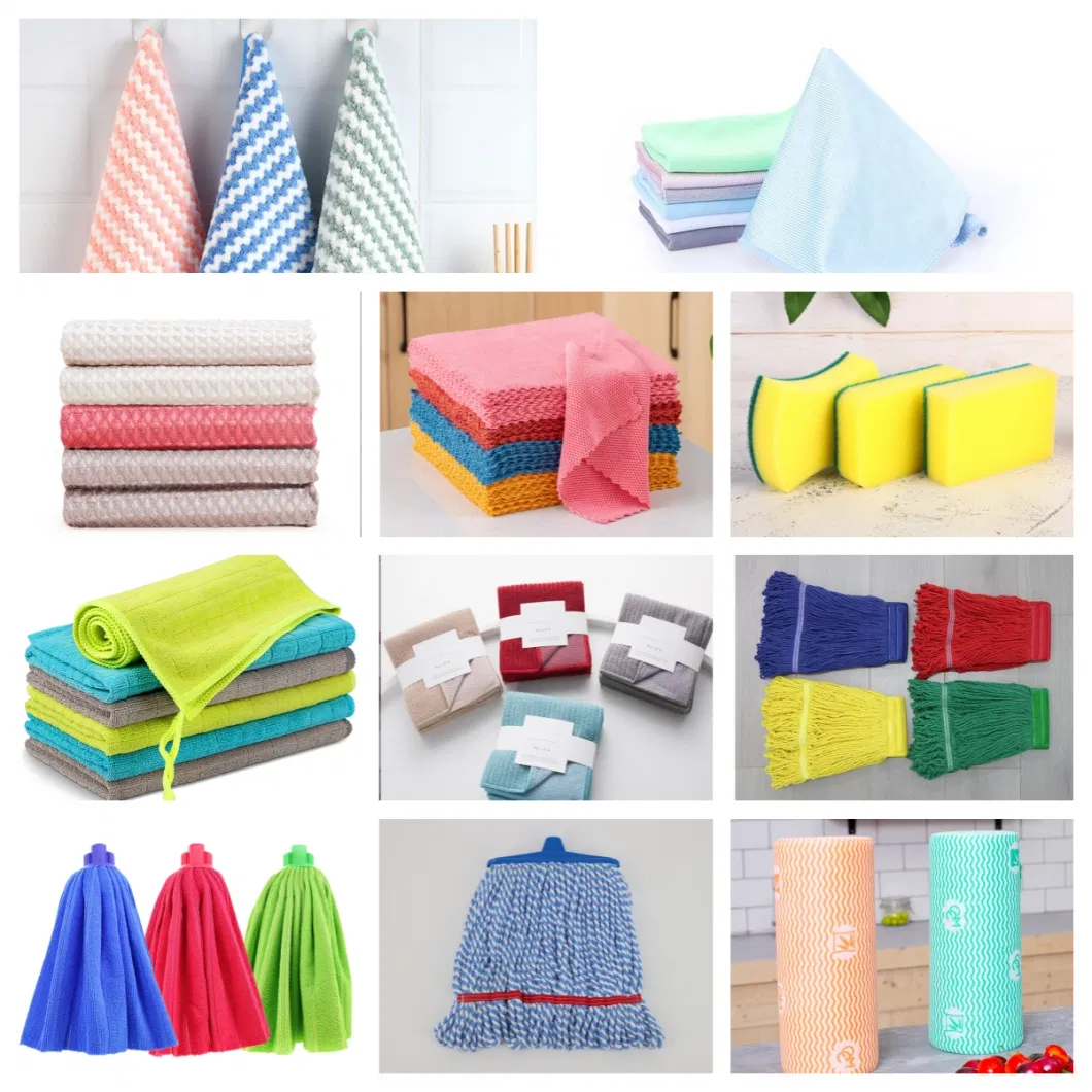 German Wood Pulp and Cotton Kitchen Absorbent Dishwashing Sponge Kitchen Cleaning Cloth Supplies Printed Rag Dish Towel