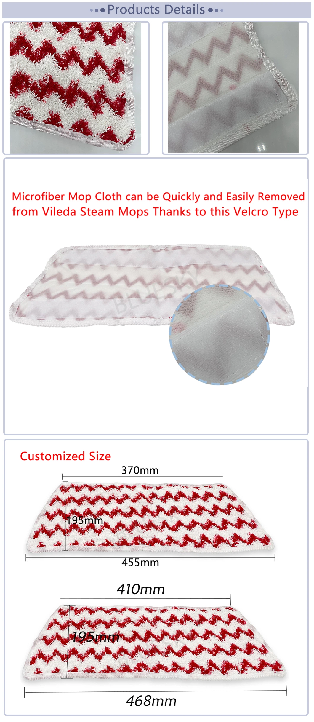 Microfiber Mop Pads Replacement for O-Cedar Vileda Steam XXL Steam Cleaner Accessories Mop Pad