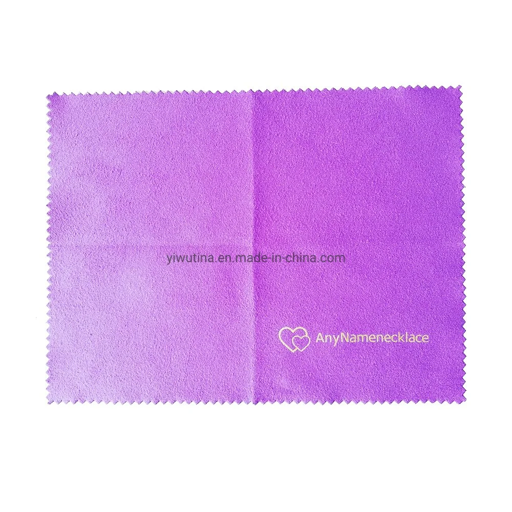 Hot Stamping Purple Microfiber Glass Cloths and Watch Cleaning Cloth