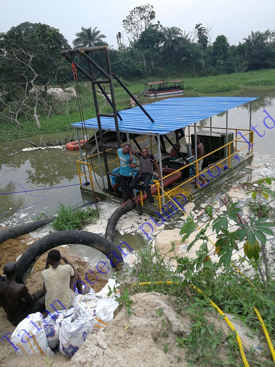 Jet Sand Dredging Platform with Diesel Engine Sand Pump Set with Sand Dredging Hose and Pipeline