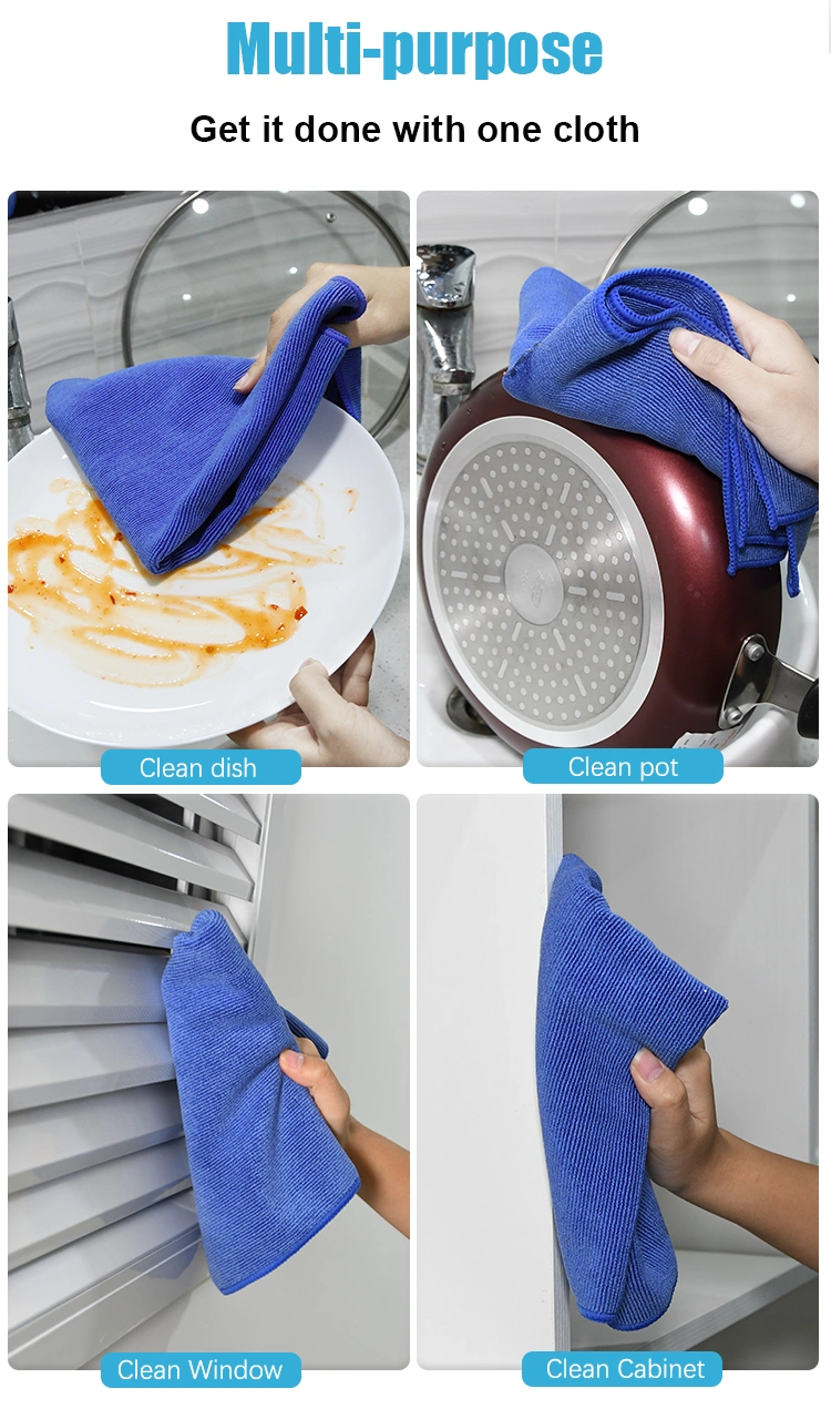 Anti-Fog Absorbent Microfiber Reusable Cleaning Cloth Soft for Furniture Glass
