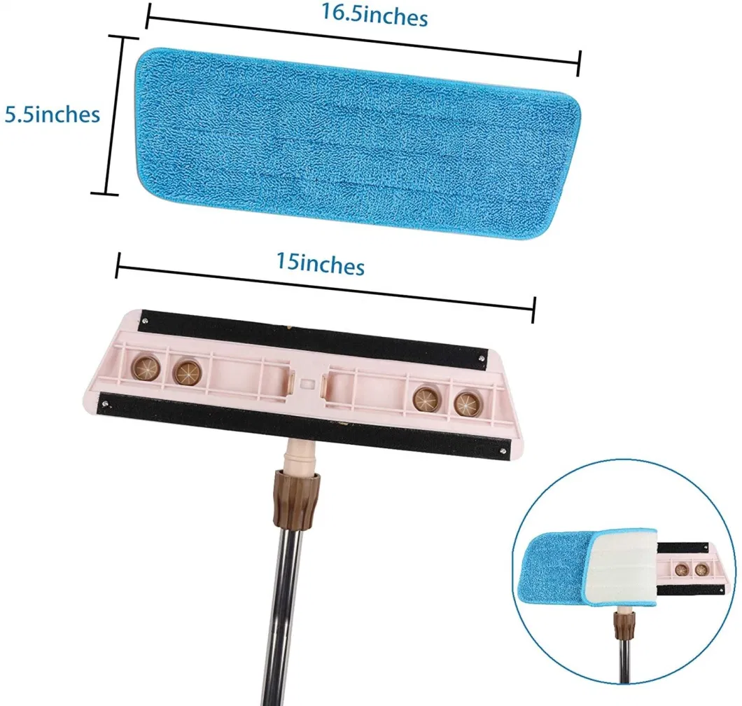 Low Price Spray Mop Head Replacement for Wet Dry Mops Washable Blue Microfiber Flat Cleaning Mop Pad