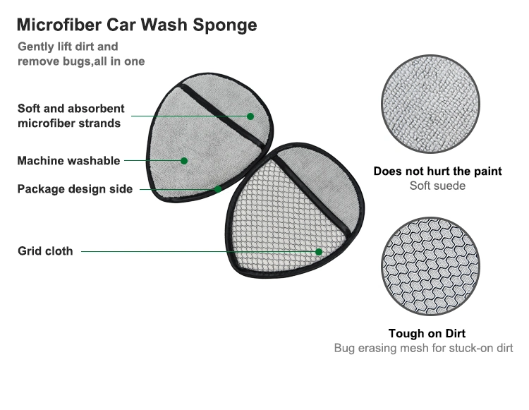 Non Abrasive Scratch Free Car Mesh Bug Sponge Cleaning Polishing Pads