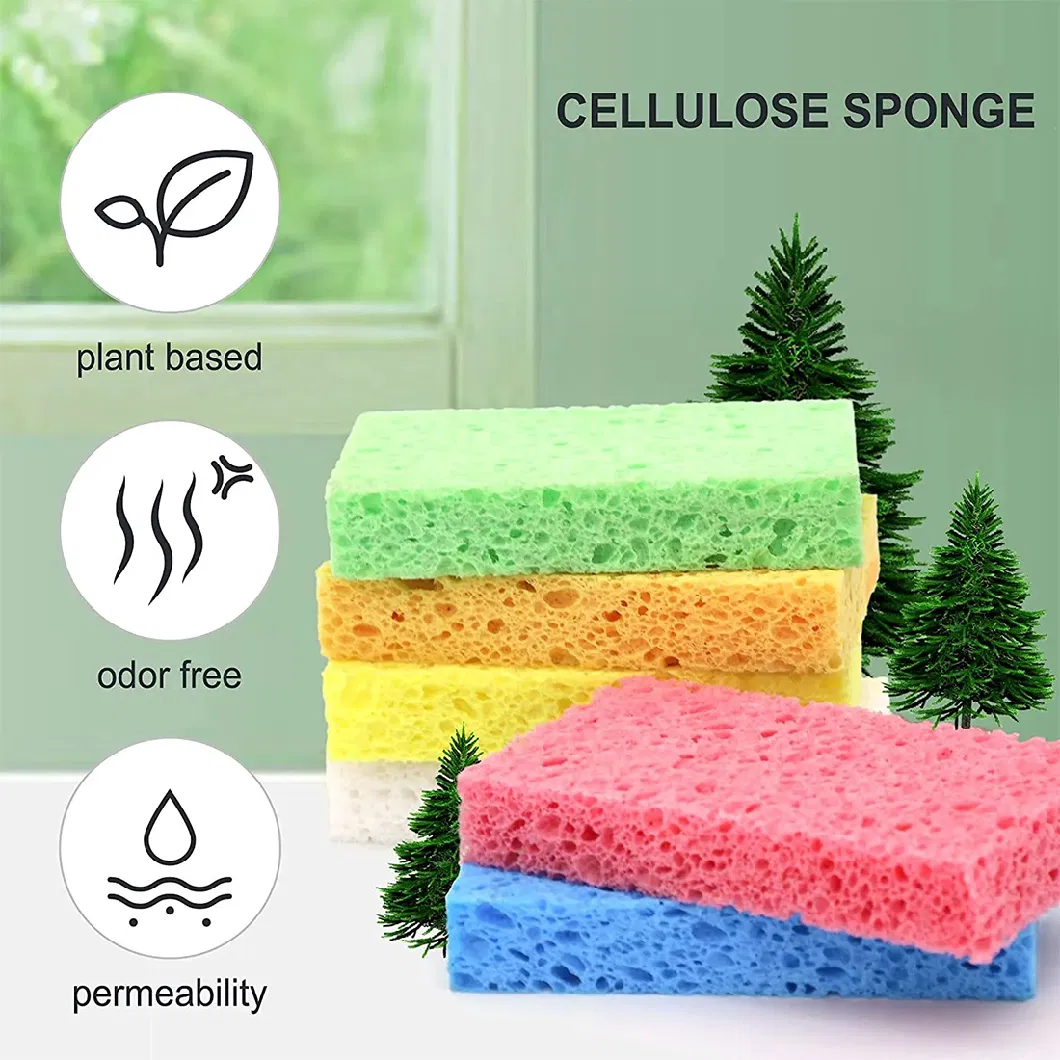 Organic Cellulose Sponge Scouring Pad Biodegradable Dish Wash Eco-Friendly Sponge Cloth