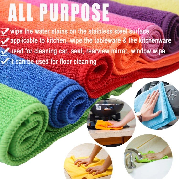 30*30cm 40*40cm Multi-Purpose Microfiber Warp Terry Towel Cleaning Products for Household Cloth for Kitchen Car Carcare Detailing Washing Reusable Rags